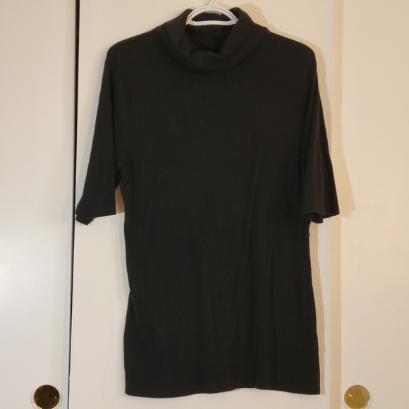Merona Black Short Sleeve Turtleneck Women's Top - Picture 1 of 4